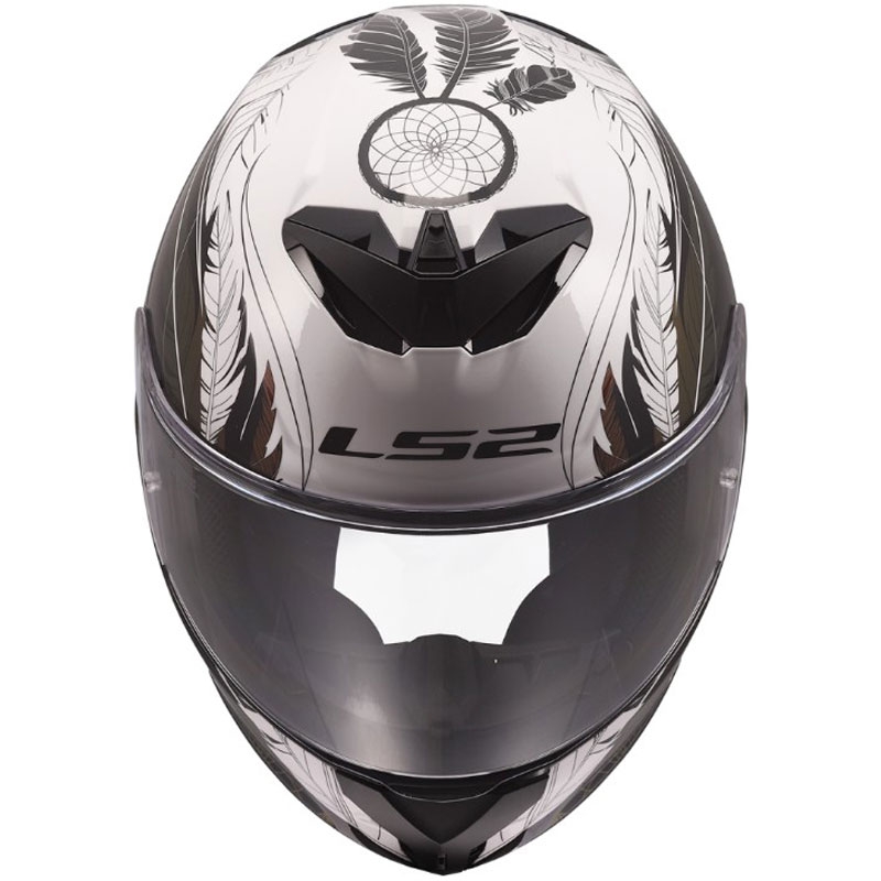Casco integrale da moto LS2 FF820 Rapid III Boho bianco-nero-rosa lucido