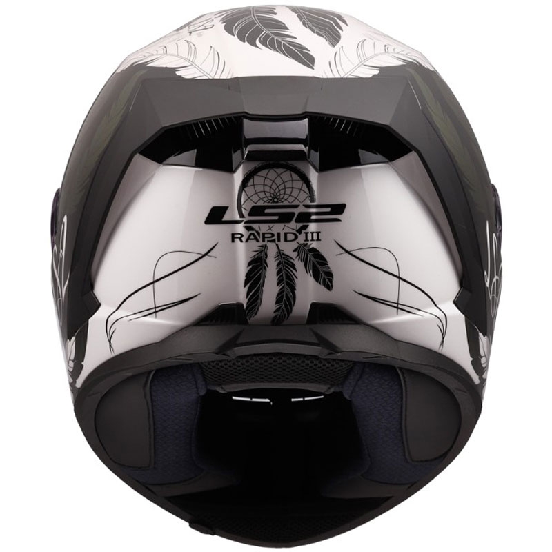 Casco integrale da moto LS2 FF820 Rapid III Boho bianco-nero-rosa lucido