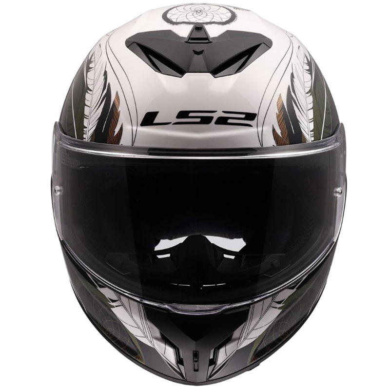 Casco integrale da moto LS2 FF820 Rapid III Boho bianco-nero-rosa lucido