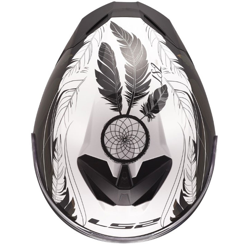 Casco integrale da moto LS2 FF820 Rapid III Boho bianco-nero-rosa lucido