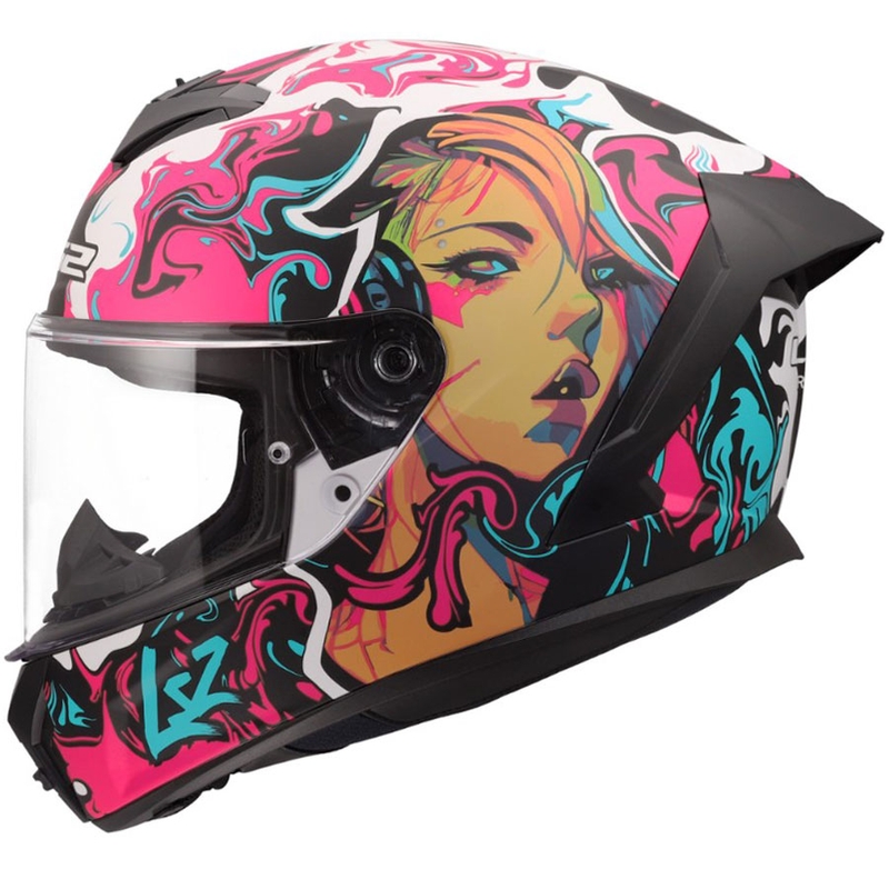 Casco integrale da moto LS2 FF820 Rapid III Cyberg viola-blu-verde opaco