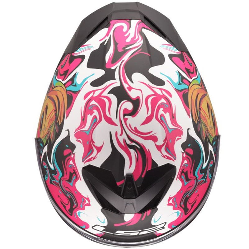 Casco integrale da moto LS2 FF820 Rapid III Cyberg viola-blu-verde opaco