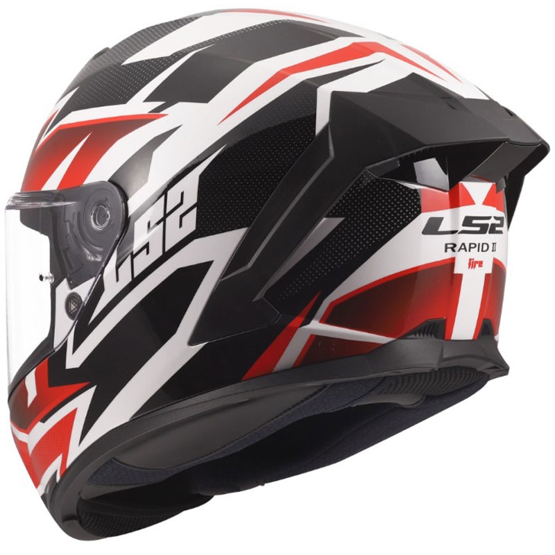 Casco integrale da moto LS2 FF820 Rapid III Xtrem bianco-nero-rosso lucido