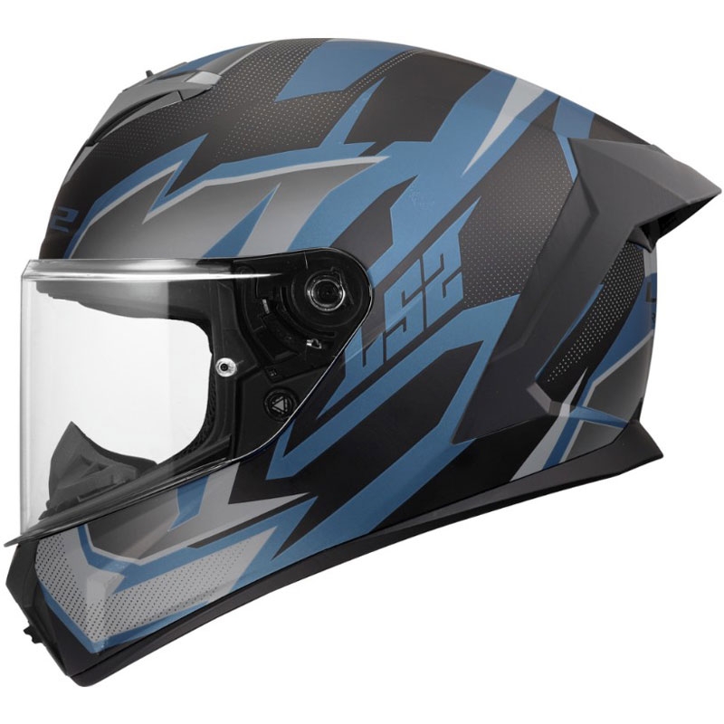 Casco integrale da moto LS2 FF820 Rapid III Xtrem nero opaco-blu-petrolio