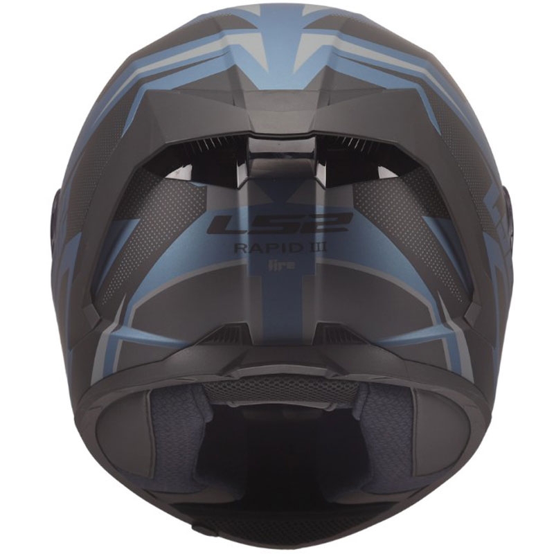 Casco integrale da moto LS2 FF820 Rapid III Xtrem nero opaco-blu-petrolio