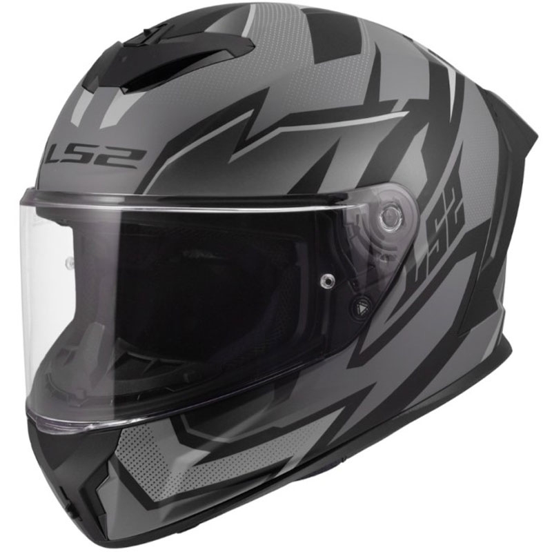 Casco integrale da moto LS2 FF820 Rapid III Xtrem nero opaco-grigio