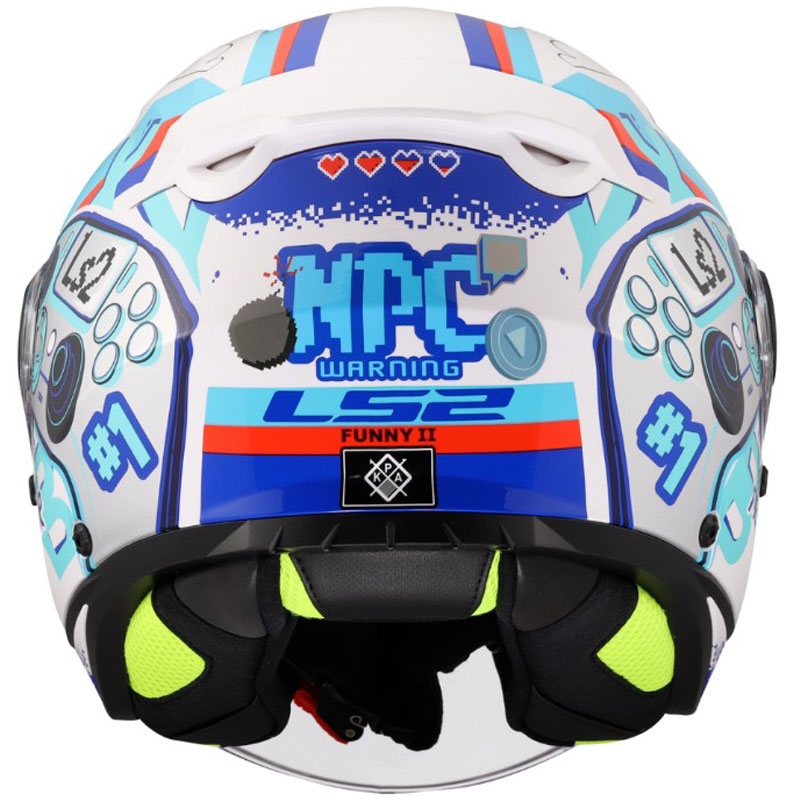 Casco da moto aperto per bambini LS2 OF622 Funny II Next Level bianco lucido