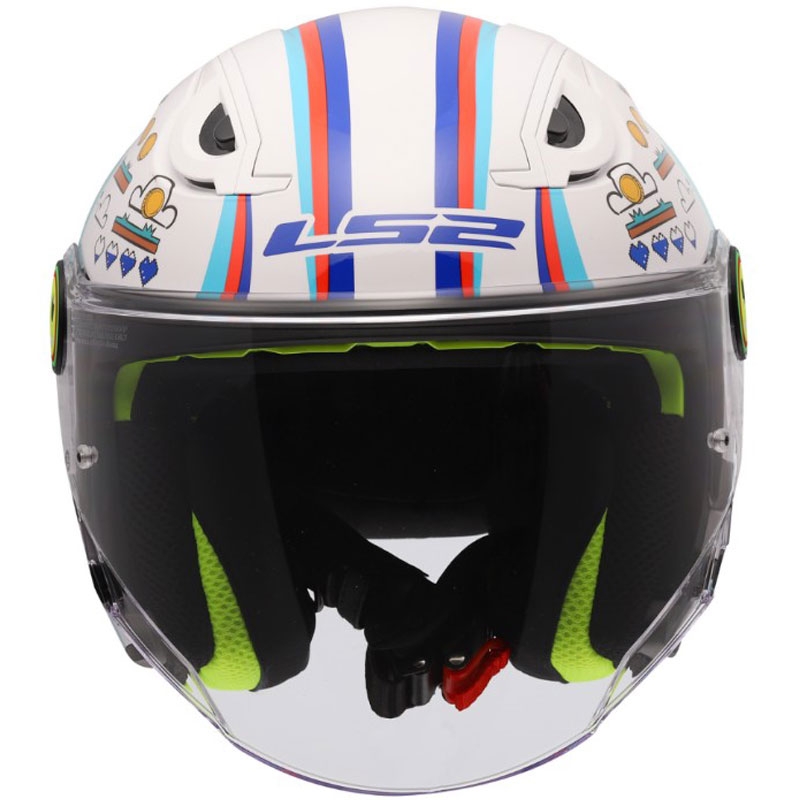 Casco da moto aperto per bambini LS2 OF622 Funny II Next Level bianco lucido