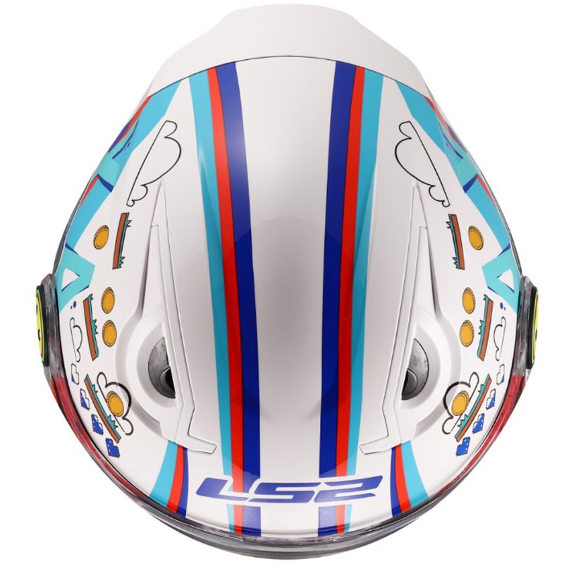 Casco da moto aperto per bambini LS2 OF622 Funny II Next Level bianco lucido