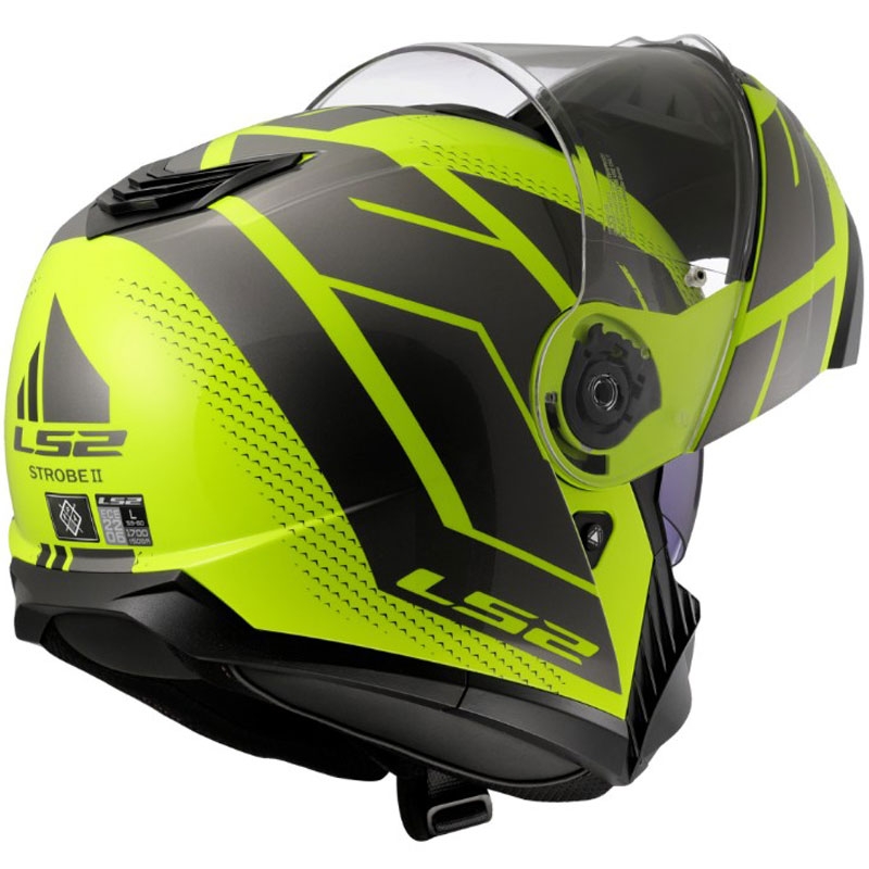 Casco modulare LS2 FF908 Strobe II Code giallo fluo lucido-nero