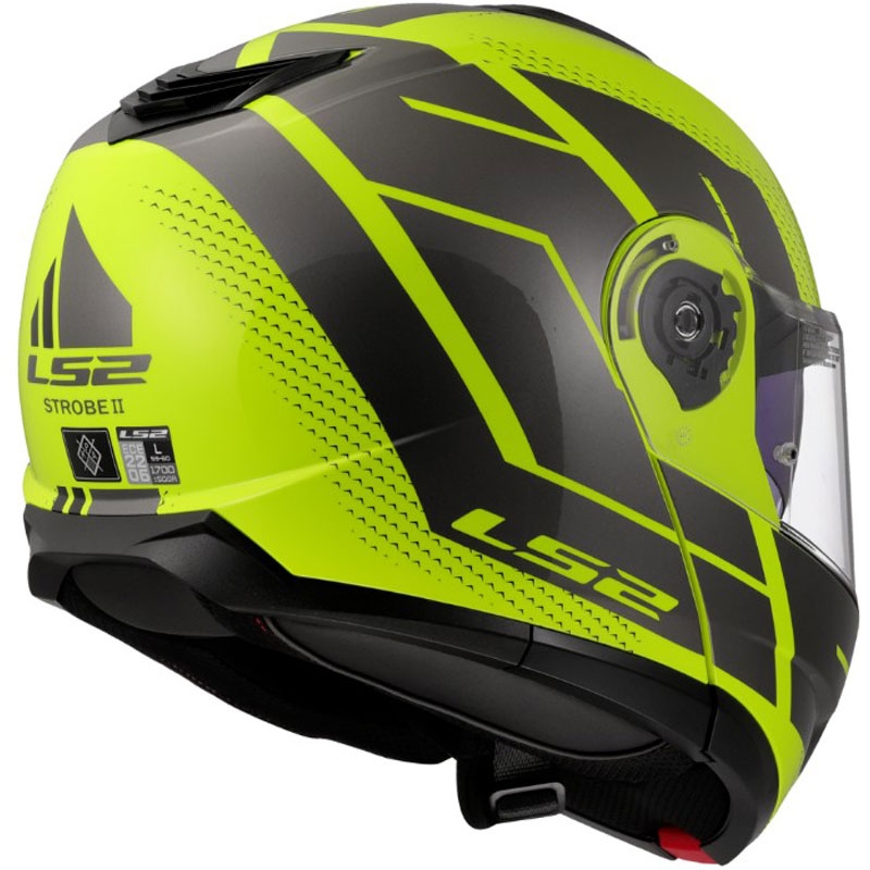 Casco modulare LS2 FF908 Strobe II Code giallo fluo lucido-nero