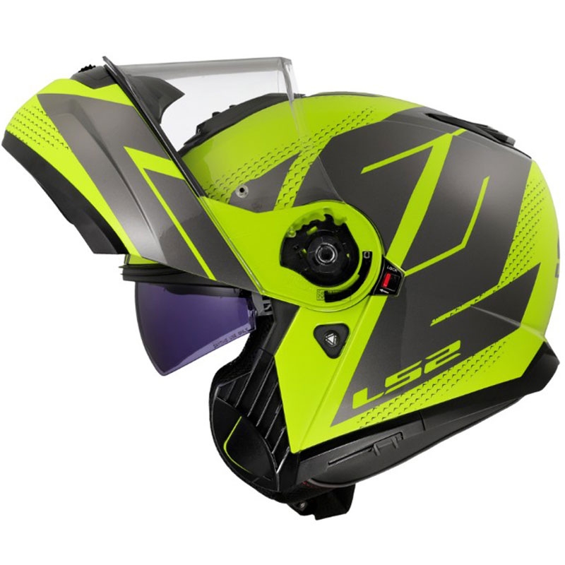 Casco modulare LS2 FF908 Strobe II Code giallo fluo lucido-nero
