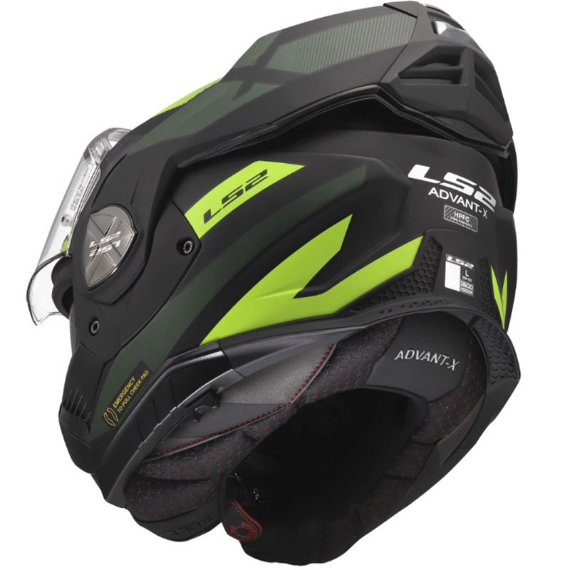 Casco moto modulare LS2 FF901 Advant X Nova giallo fluo opaco-nero