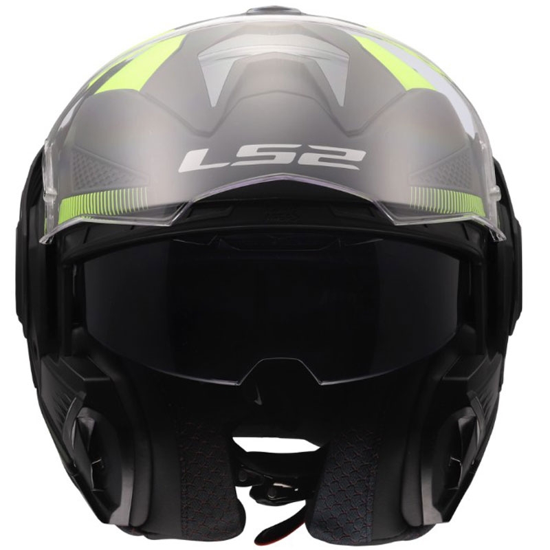 Casco moto modulare LS2 FF901 Advant X Nova giallo fluo opaco-nero