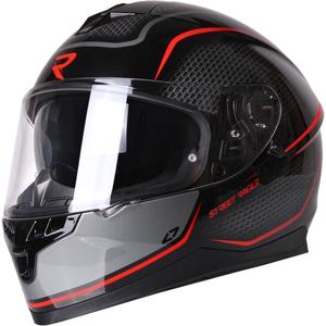 Casco moto integrale Street Racer Magna nero e rosso