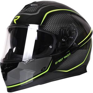 Casco da moto integrale Street Racer Magna nero e giallo