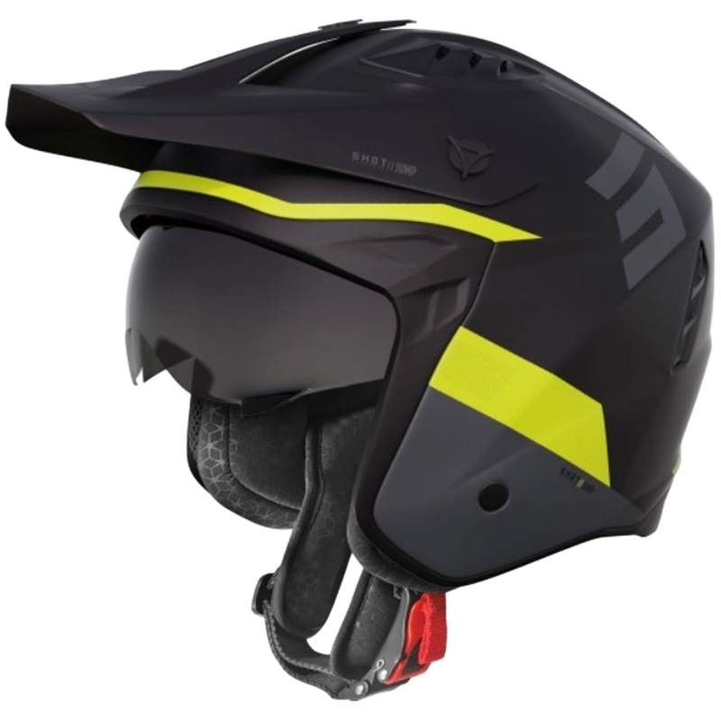 Casco moto Shot Jump Tricks nero-giallo fluo
