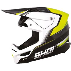 Casco da motocross per bambini Shot Race Tracer bianco-nero-giallo fluo Saldi