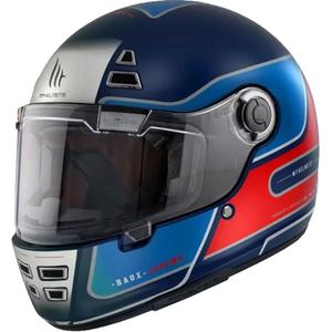 Casco moto integrale MT Jarama Baux D7 blu-rosso Saldi