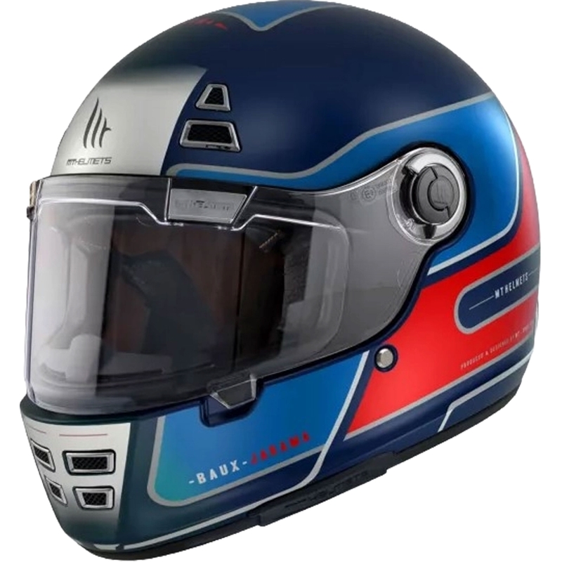 Casco moto integrale MT Jarama Baux D7 blu-rosso