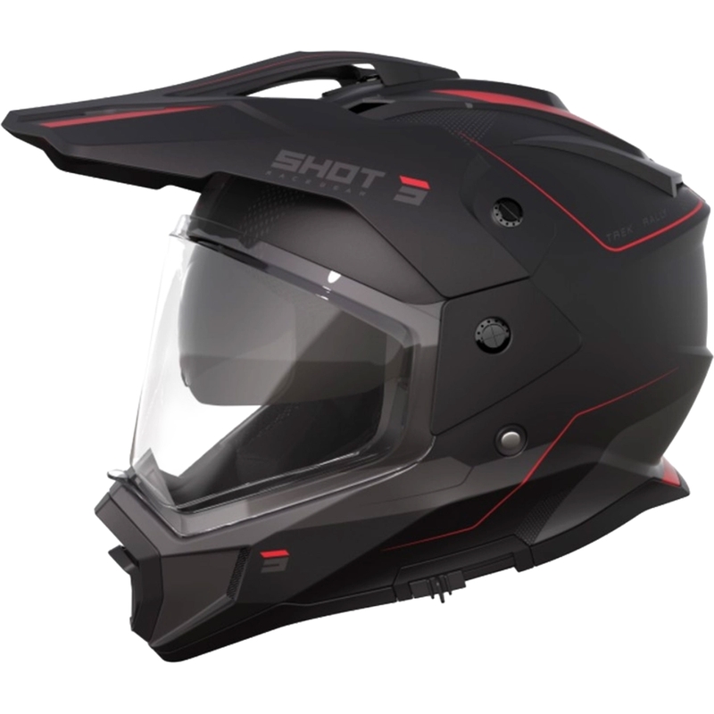 Casco Enduro Shot Trek Rally nero-rosso