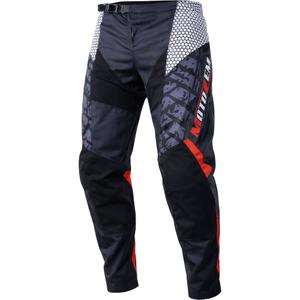 Pantaloni da motocross MotoZem Ground MX neri-bianchi-rossi