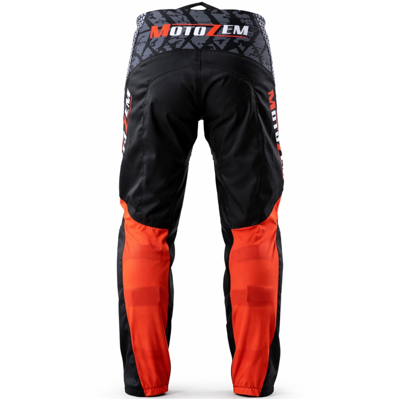 Pantaloni da motocross MotoZem Ground MX neri-bianchi-rossi