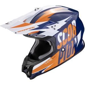 Casco da motocross Scorpion VX-16 EVO AIR Slanter blu-arancio Saldi