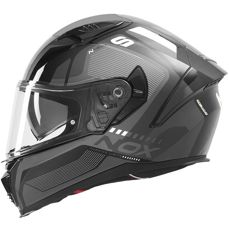 Casco integrale da moto NOX N402 Mentor nero-bianco