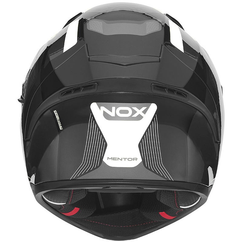Casco integrale da moto NOX N402 Mentor nero-bianco