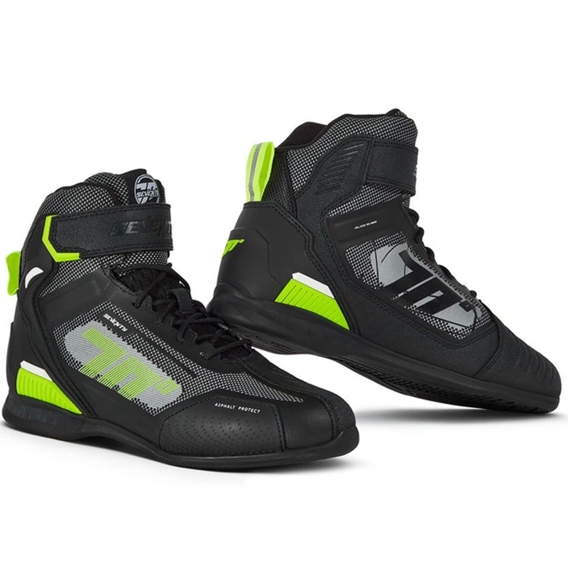 Stivali moto SEVENTY DEGREES SD-BR2 Veloce nero-giallo fluo