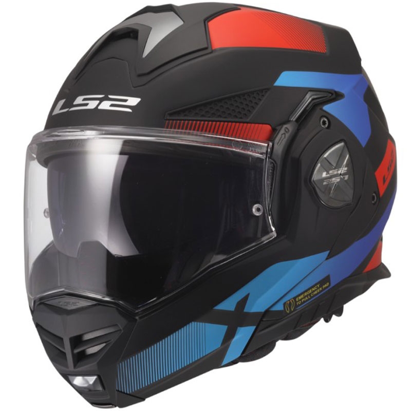 Casco moto modulare LS2 FF901 Advant X Nova nero opaco-rosso-blu