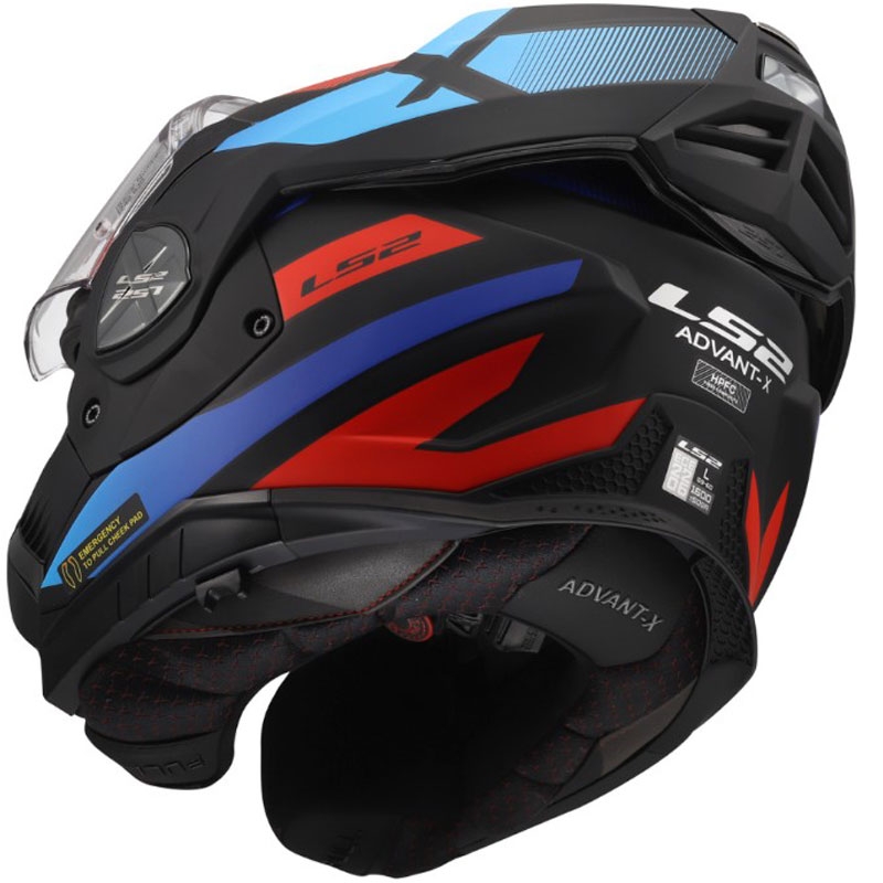 Casco moto modulare LS2 FF901 Advant X Nova nero opaco-rosso-blu