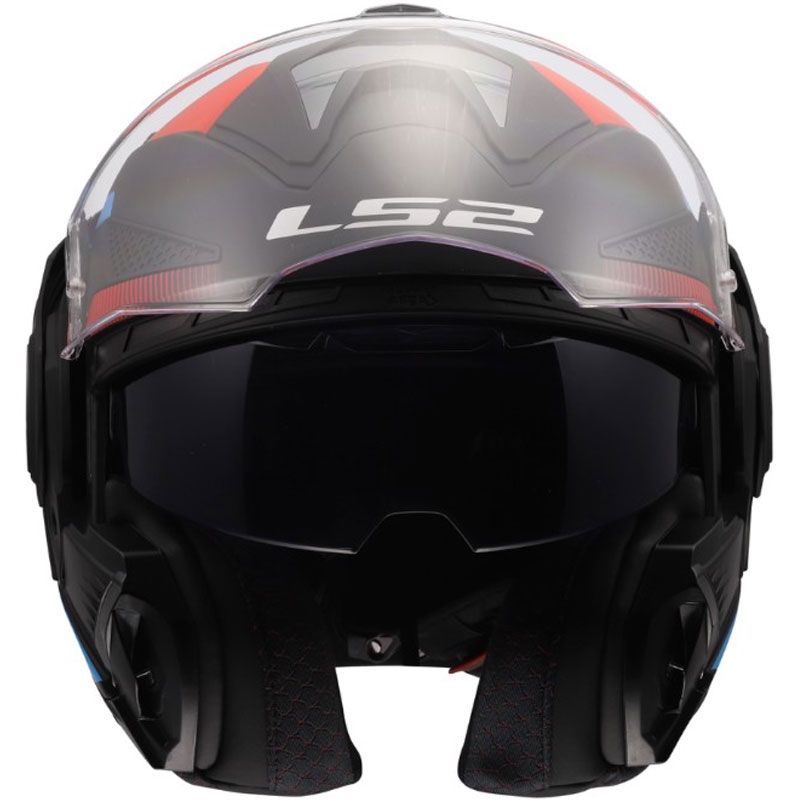 Casco moto modulare LS2 FF901 Advant X Nova nero opaco-rosso-blu