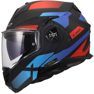 Casco moto modulare LS2 FF901 Advant X Nova nero opaco-rosso-blu