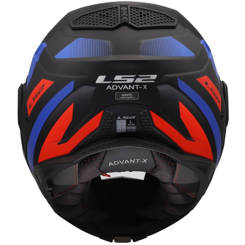 Casco moto modulare LS2 FF901 Advant X Nova nero opaco-rosso-blu