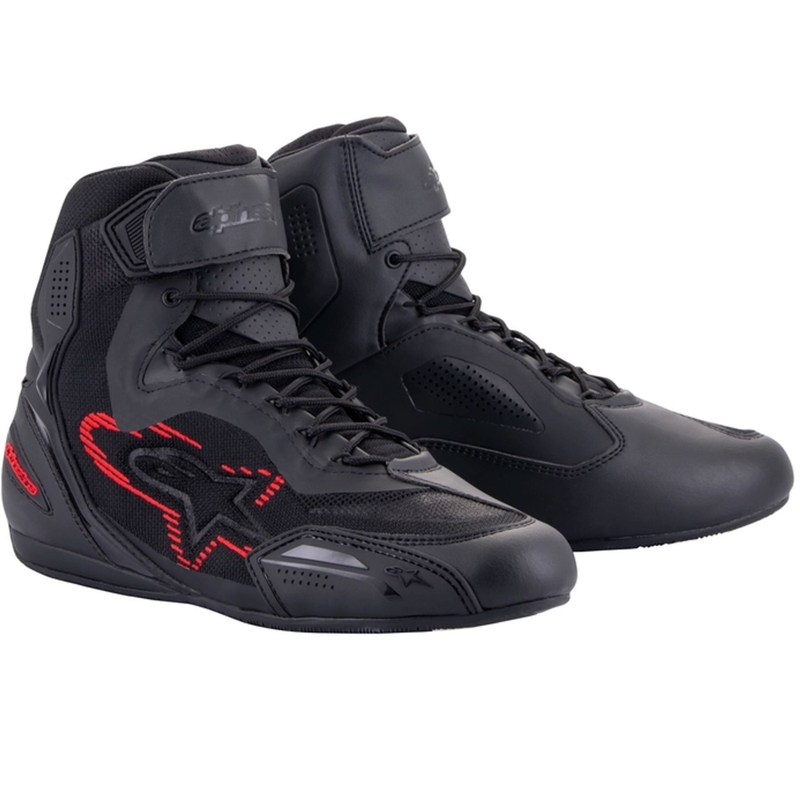 Alpinestars Faster-3 Rideknit Nero-Grigio Scuro-Rosso Stivali da moto