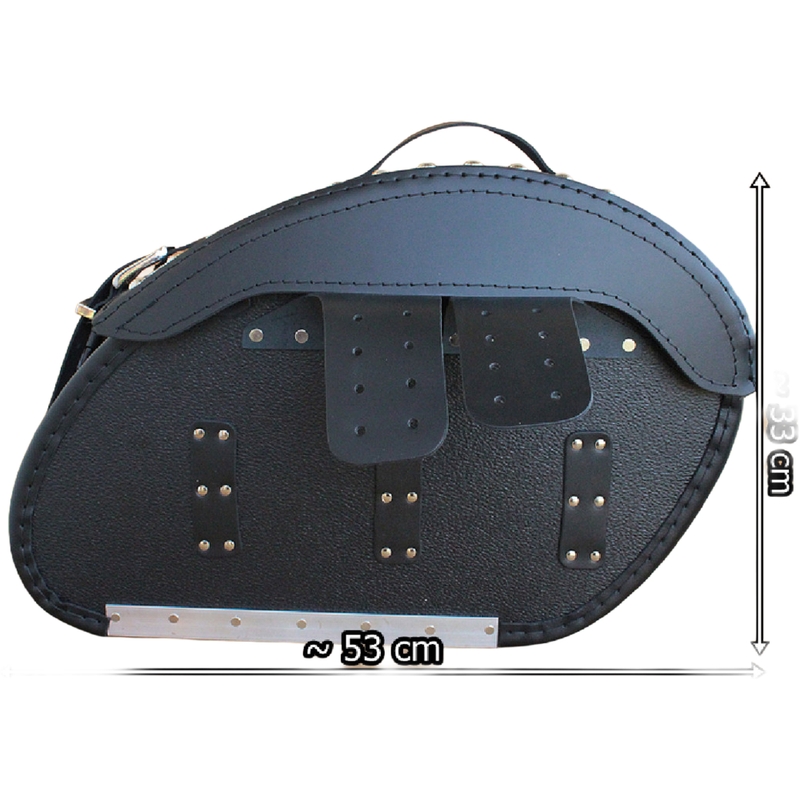 Borse laterali in pelle per moto con rivetti RSA S263B nere