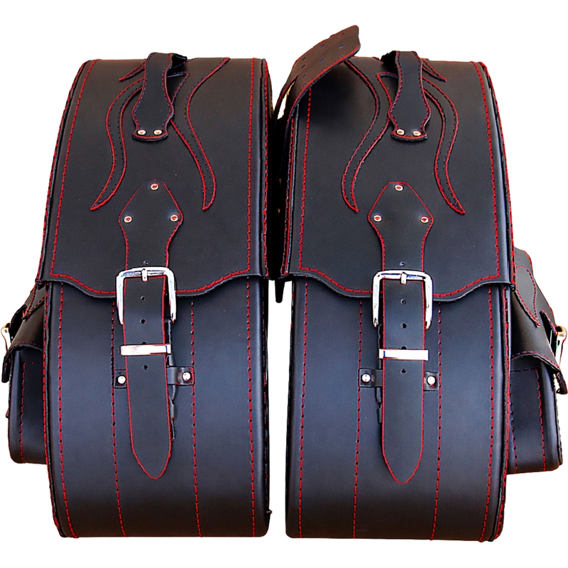 Borse in pelle per moto RSA S266A nero-rosso