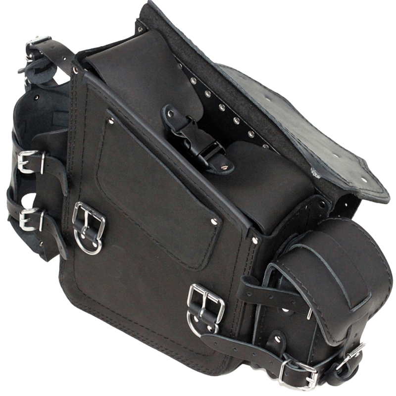 Borsa da moto in pelle RSA S49 HD Softail nera