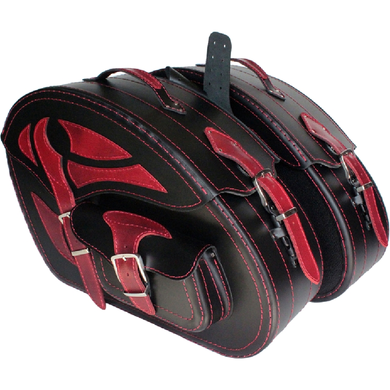 Borse in pelle per moto RSA S261A nero-rosso