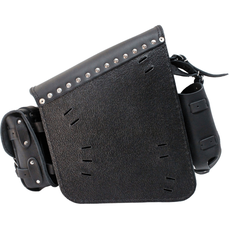 Borsa da moto in pelle RSA S493 Skull HD Softail nero-rosso