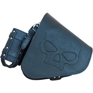 Borsa da moto in pelle RSA S63 Skull HD Softail nera