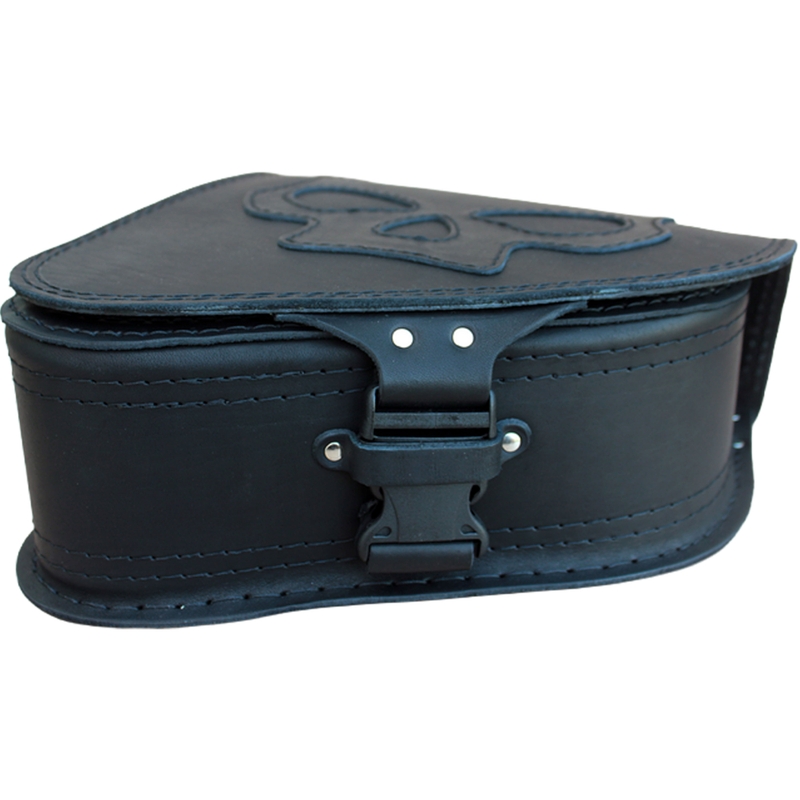 Borsa da moto in pelle RSA S63 Skull HD Softail nera