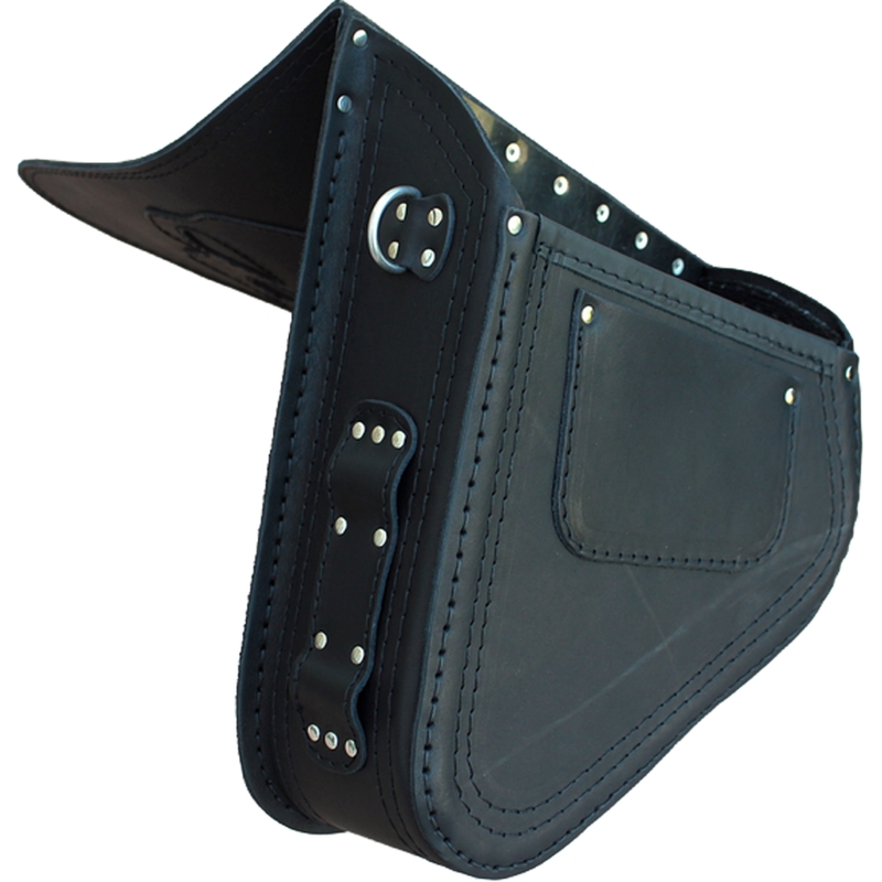 Borsa da moto in pelle RSA S63 Skull HD Softail nera