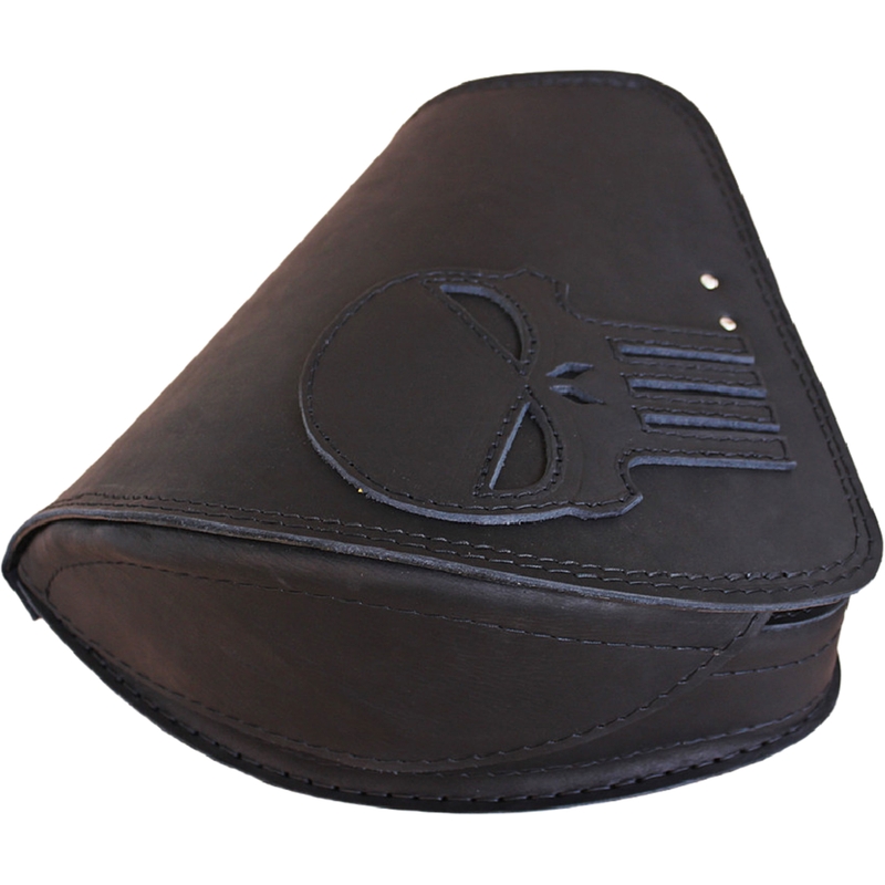 Borsa da moto in pelle RSA S641 Punisher HD Softail nera