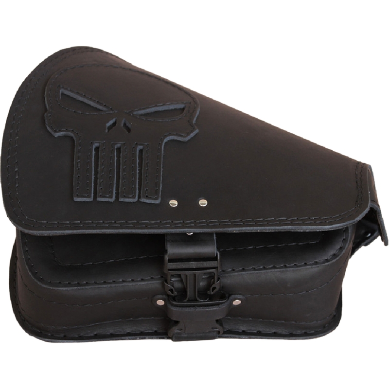 Borsa da moto in pelle RSA S641 Punisher HD Softail nera