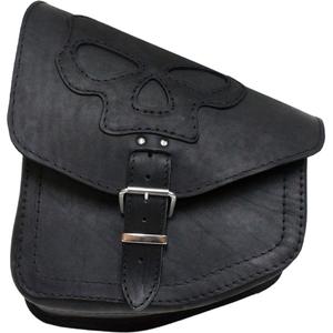 Borsa da moto in pelle RSA S66 Skull HD Softail nera