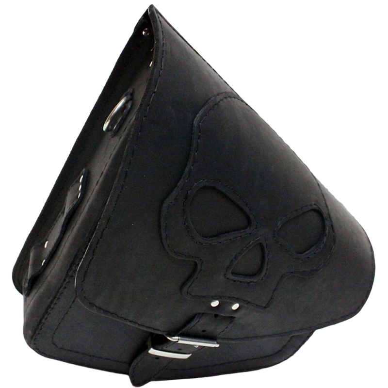 Borsa da moto in pelle RSA S66 Skull HD Softail nera