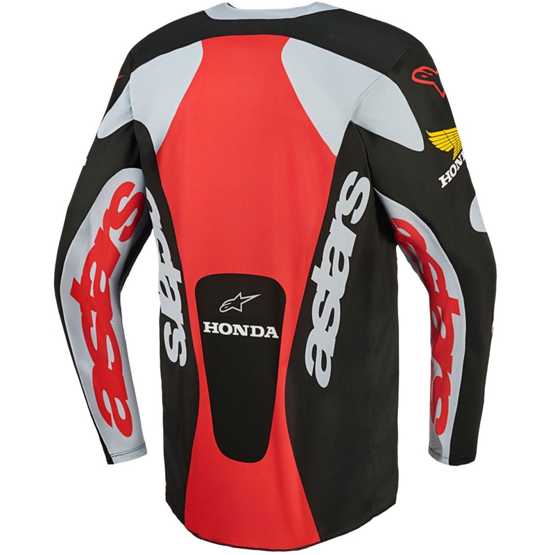 Maglia da motocross Alpinestars Racer Veil Honda nera-grigia-rossa-gialla